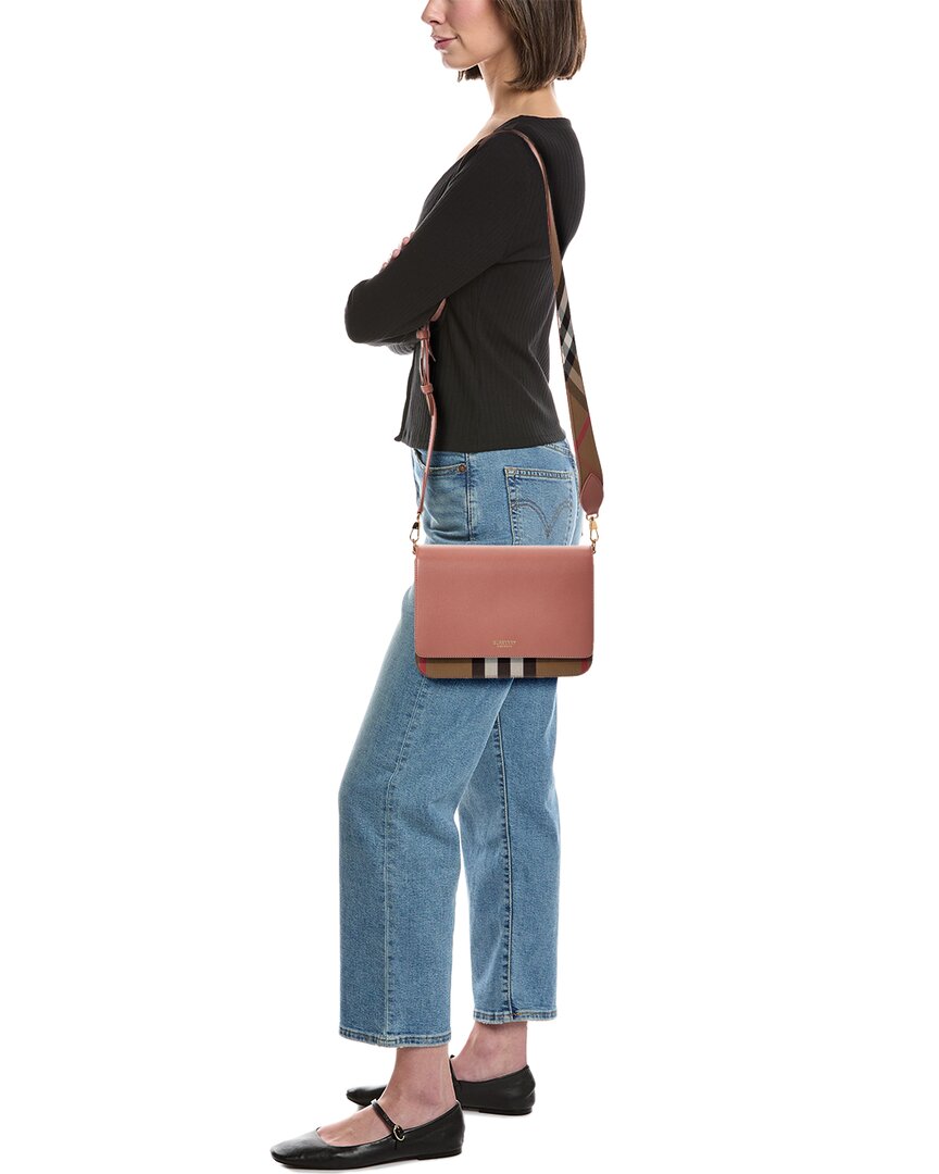 Burberry Check Canvas & Leather Shoulder Bag