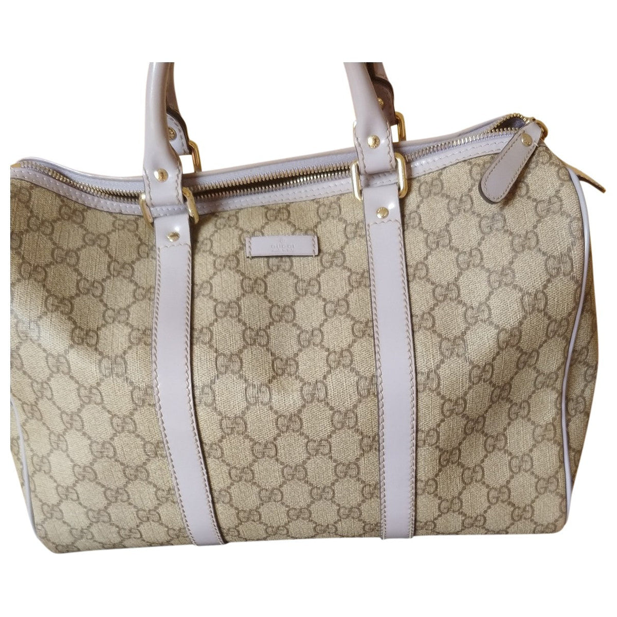 Gucci boston beige cloth handbag