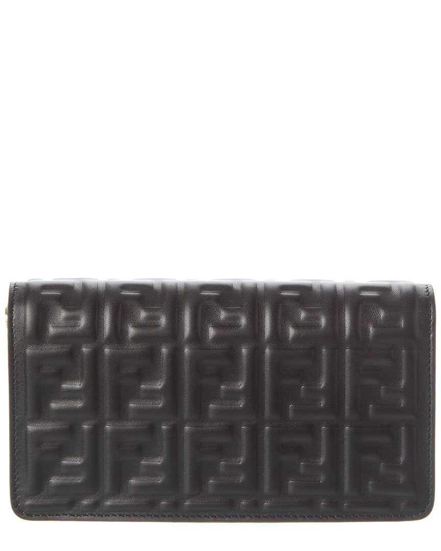 Fendi Baguette Ff Leather Wallet On Chain