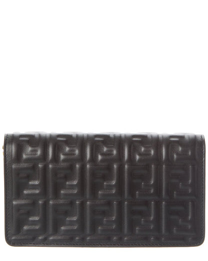 Fendi Baguette Ff Leather Wallet On Chain