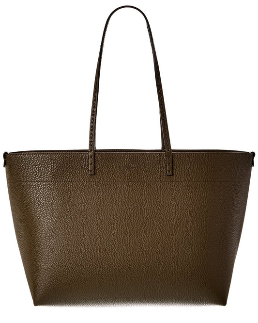 Fendi Roll Medium Leather Tote Green ONE SIZE