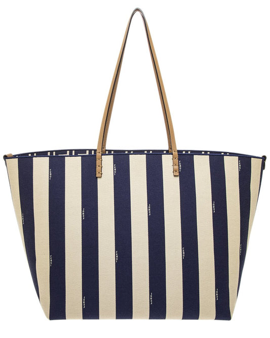 Fendi Roll Large Leather-Trim Tote