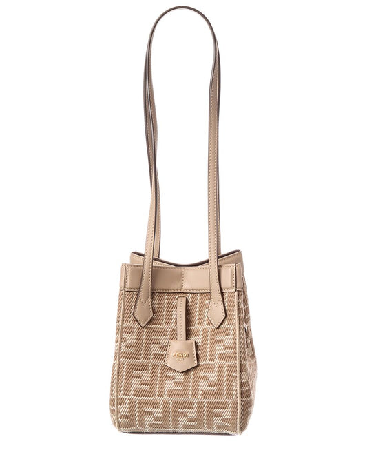 Fendi Origami Mini Ff Jacquard & Leather Shoulder Bag