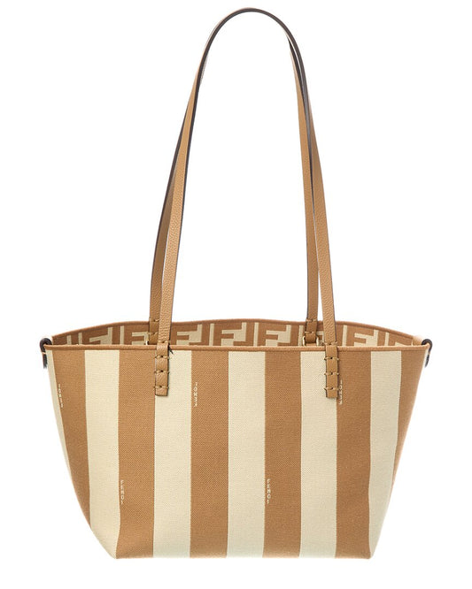 Fendi Roll Mini Ff Leather-Trim Tote