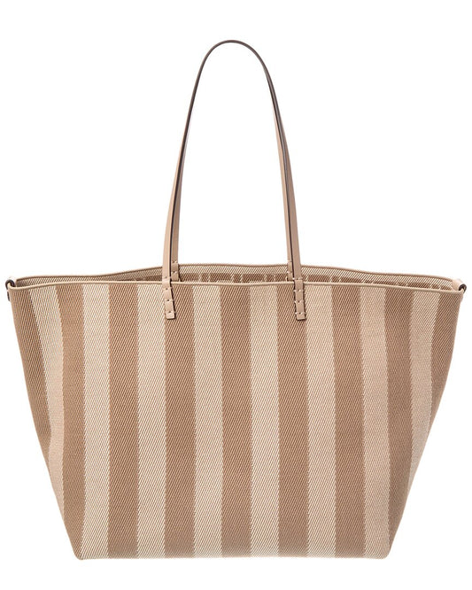 Fendi Roll Large Ff Canvas & Leather Tote