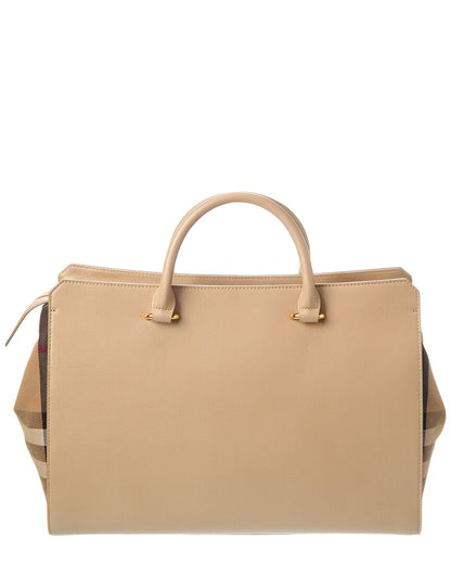 Burberry Banwell Medium Check Canvas & Leather Satchel