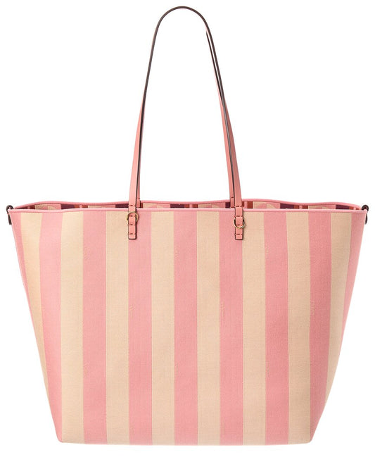 Fendi Roll Large Canvas & Leather Tote