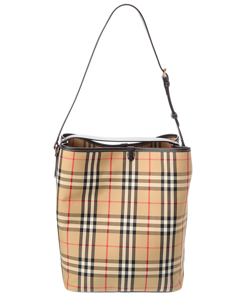 Burberry Check Canvas & Leather Tote