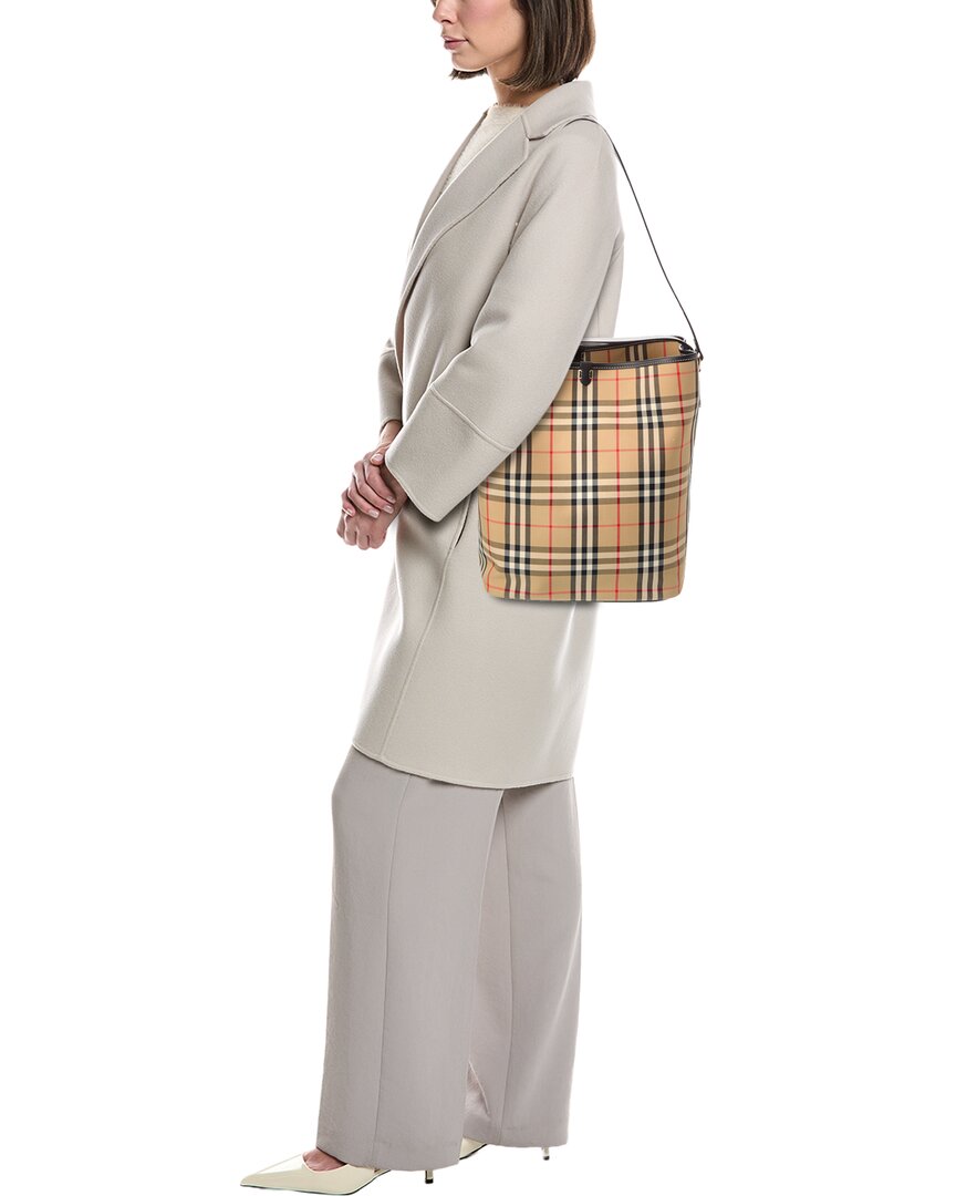 Burberry Check Canvas & Leather Tote