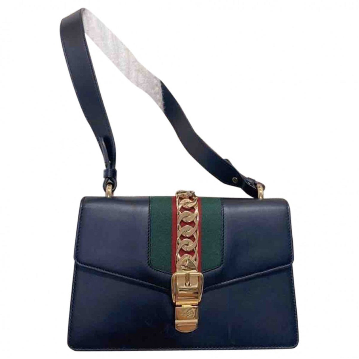 Gucci sylvie black leather handbag