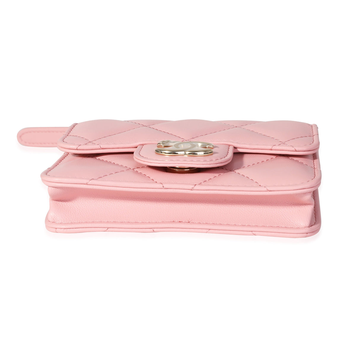 Pink Quilted Lambskin Elegant Chain Belt Bag