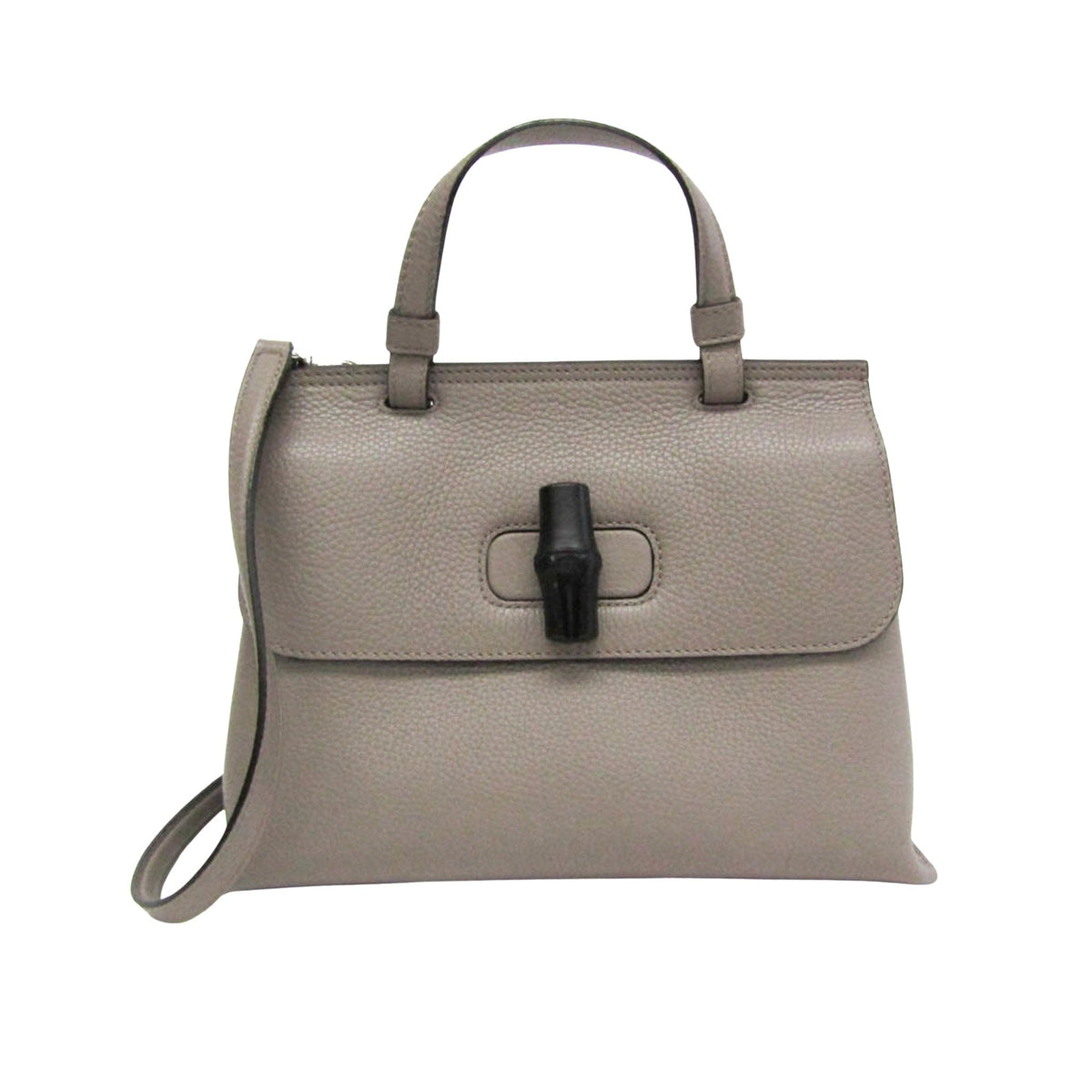 Gucci Bamboo Daily Grey Calfskin Handbag ()
