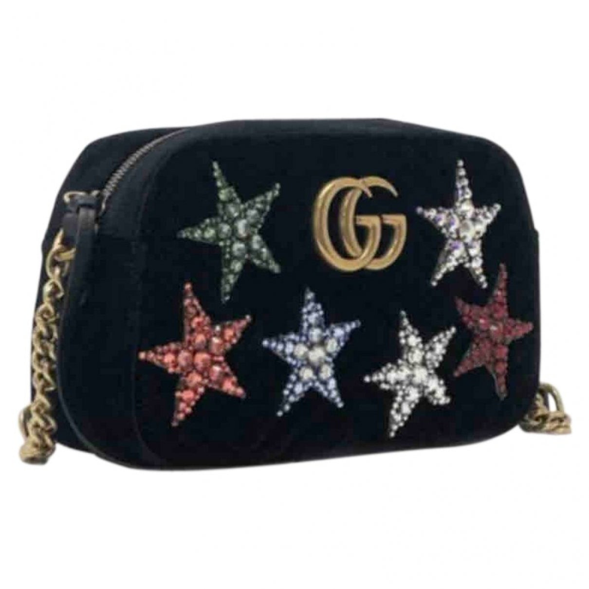 Gucci marmont black suede handbag