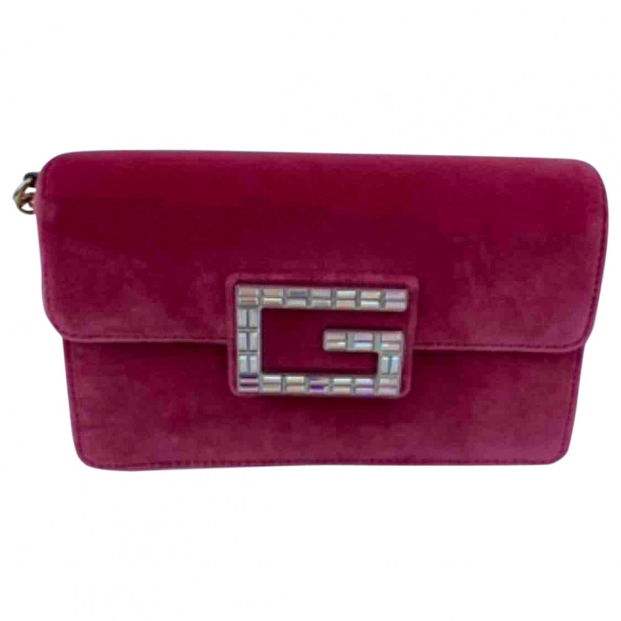 Gucci square g pink velvet handbag