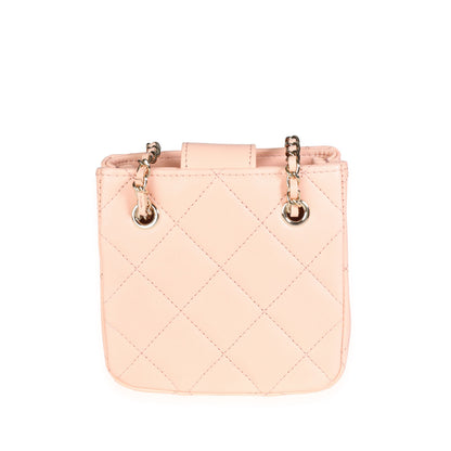 Pink Quilted Lambskin Tiny Shopping Bag