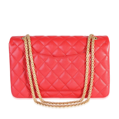 Red Quilted Caviar Reissue 2.55 227 Double Flap Bag