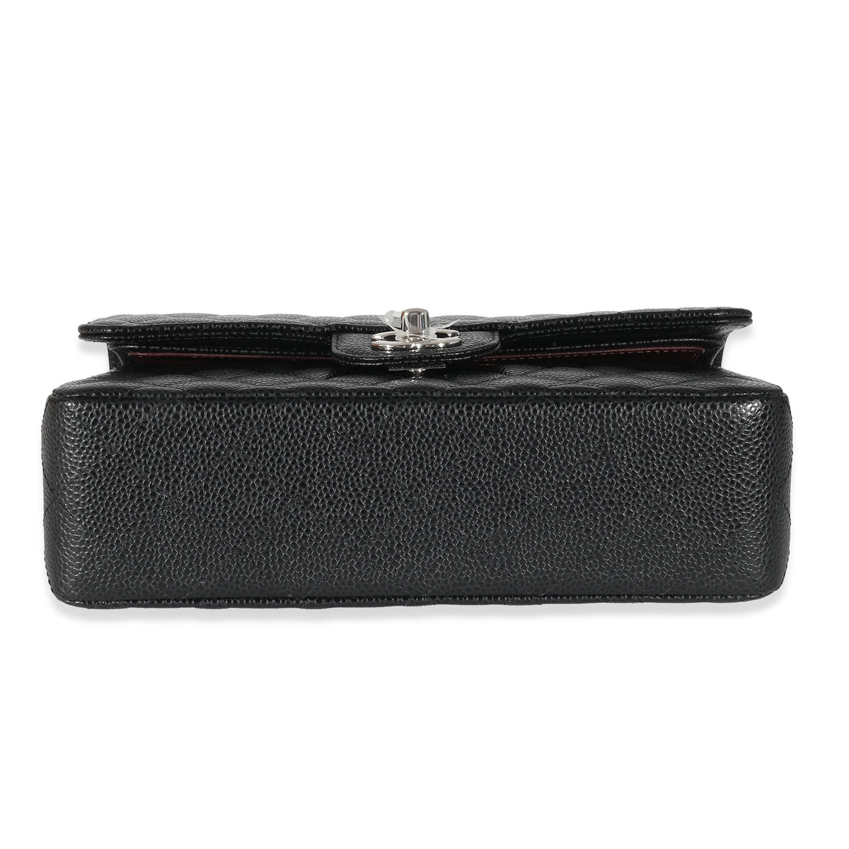 Black Quilted Caviar Small Classic Double Flap Bag
