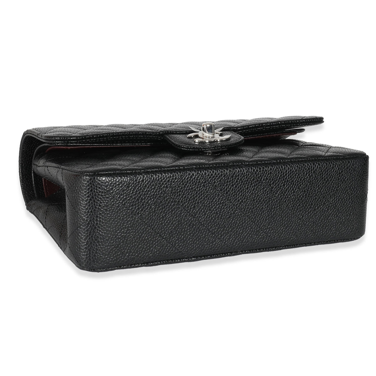 Black Quilted Caviar Small Classic Double Flap Bag