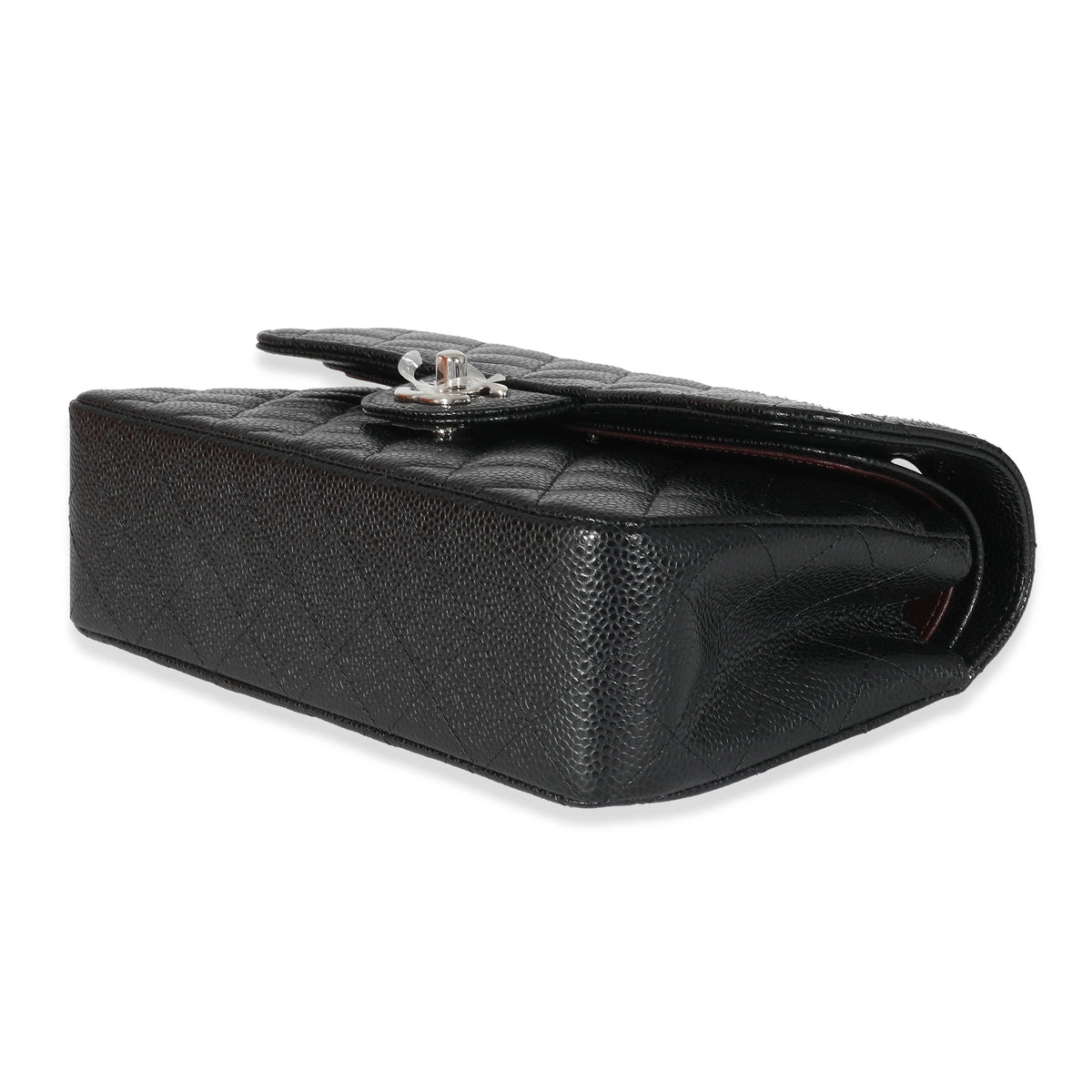 Black Quilted Caviar Small Classic Double Flap Bag