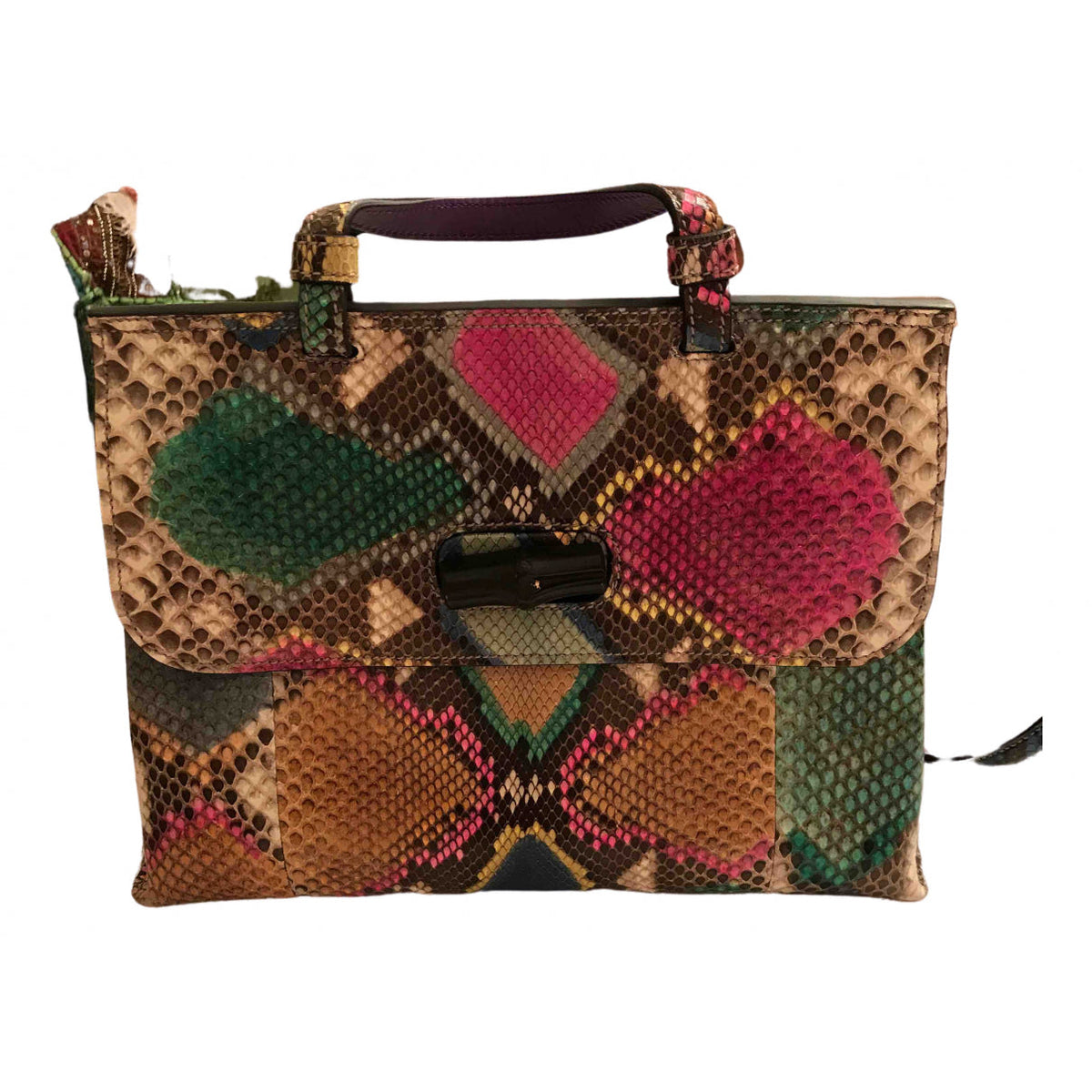 Gucci multicolour python handbag