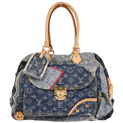 Louis Vuitton 2007 Blue Monogram Denim Patchwork Bowly Handbag M95376