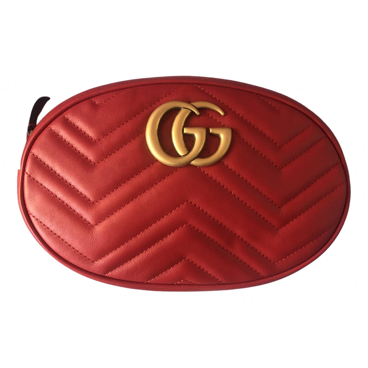 Gucci marmont red leather clutch bag