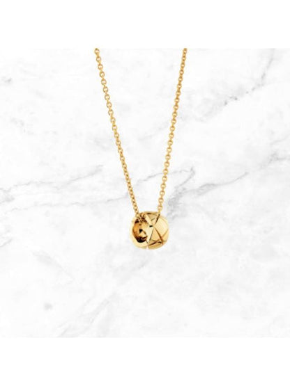 Coco Crush Quilted Motif Necklace Gold Chanel
