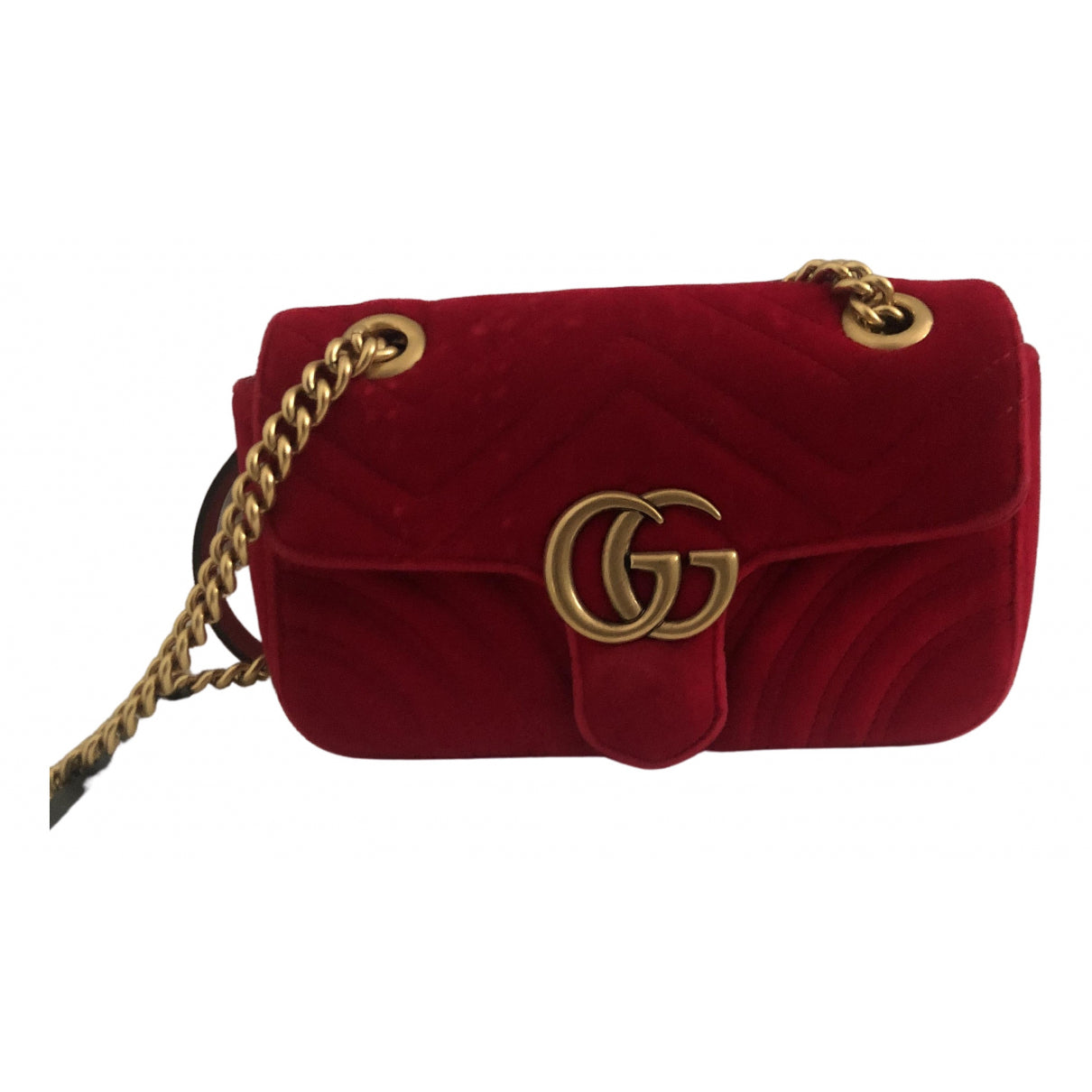 Gucci marmont red velvet handbag