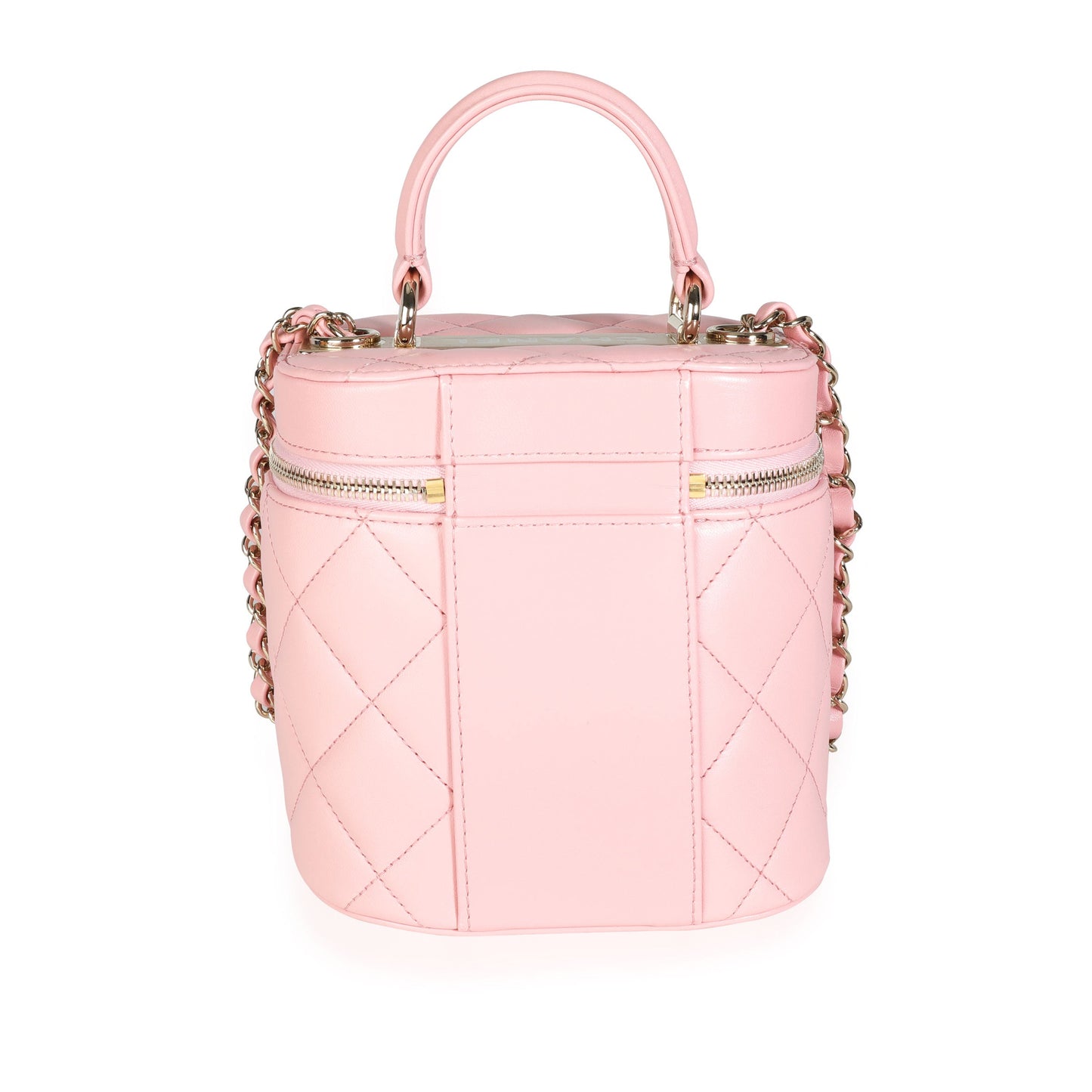 Light Pink Quilted Lambskin Small Trendy CC Vanity Case