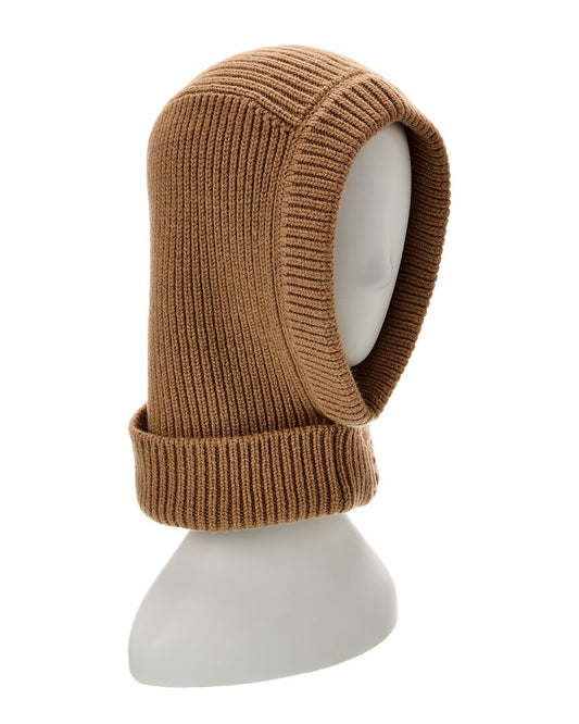 Fendi Ribbed Wool & Cashmere-Blend Balaclava Beige One Size