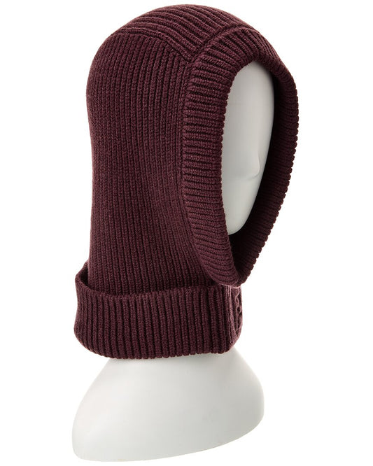 Fendi Ribbed Wool & Cashmere-Blend Balaclava Purple One Size
