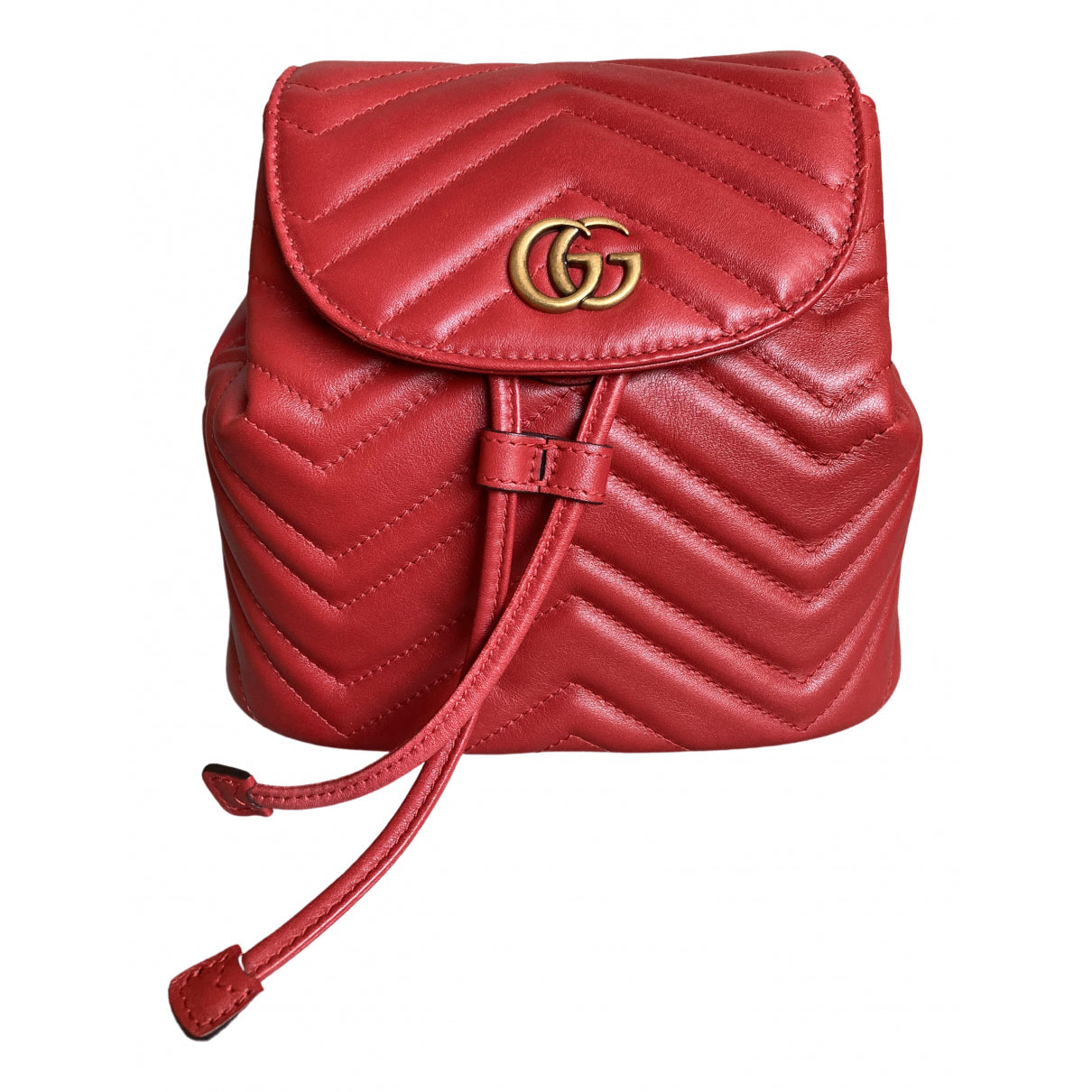 Gucci marmont red leather backpacks