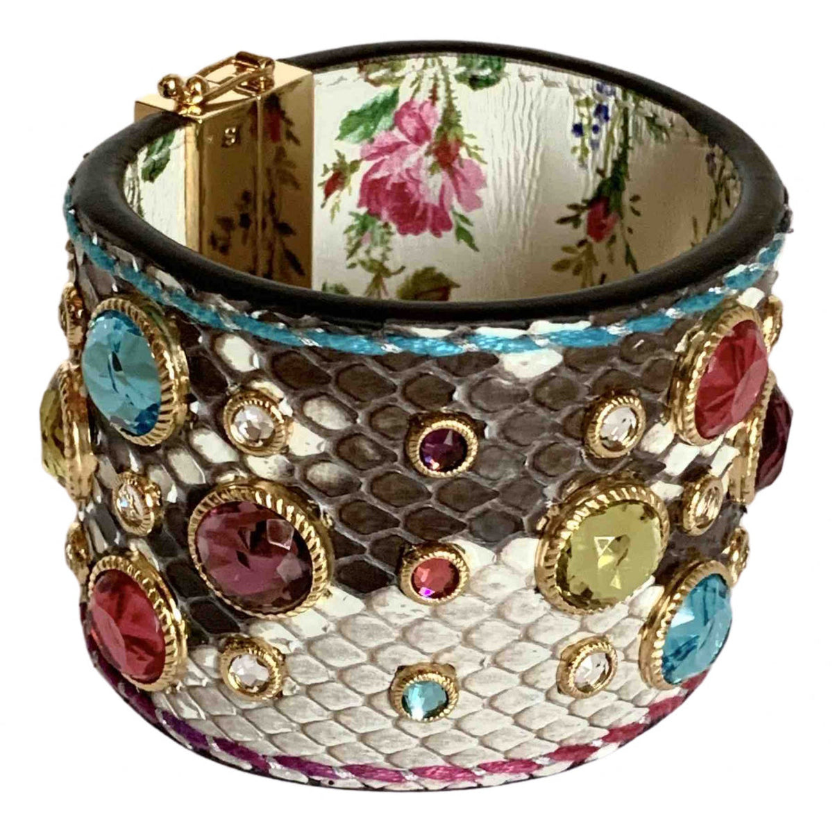 Gucci multicolour python bracelets