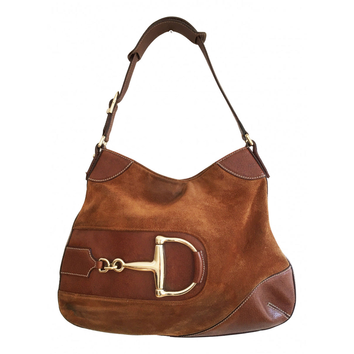 Gucci brown suede handbag