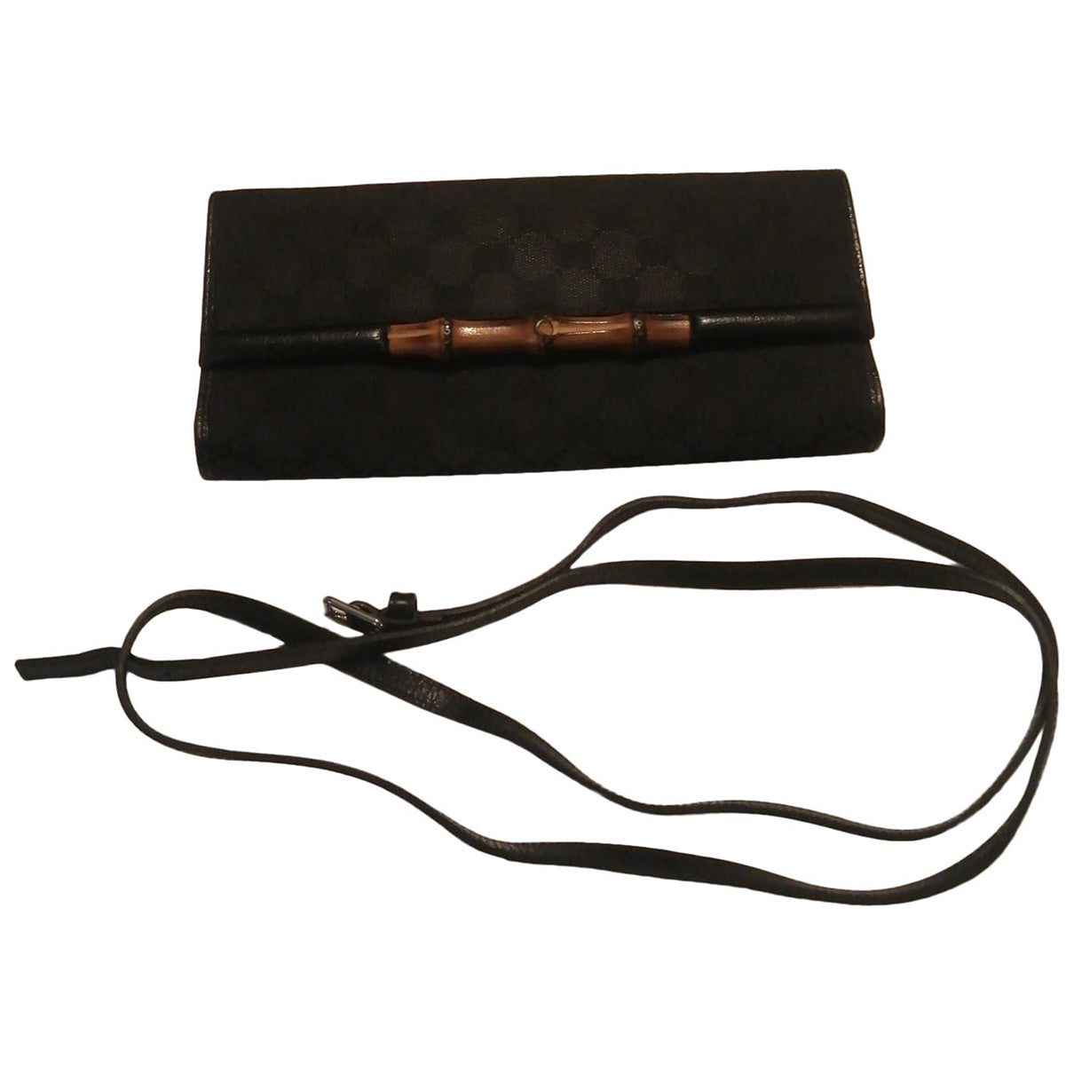 Gucci black cloth clutch bag