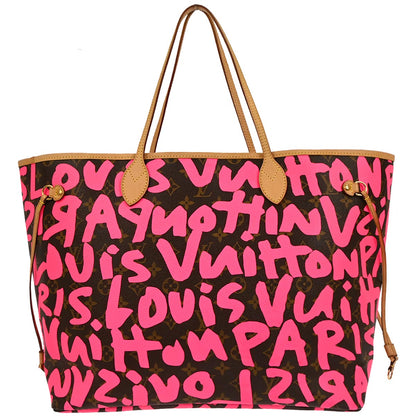 Louis Vuitton 2009 Pink Monogram Graffiti Neverfull GM Tote Bag M93701