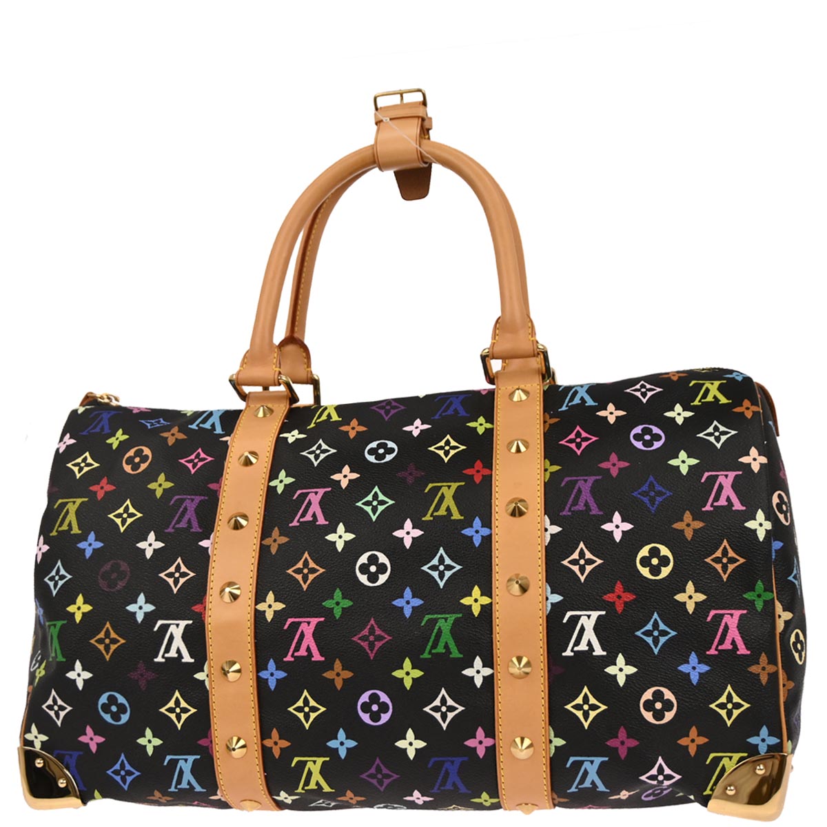 Louis Vuitton 2003 Black Monogram Multicolor Speedy 45 Handbag M92640