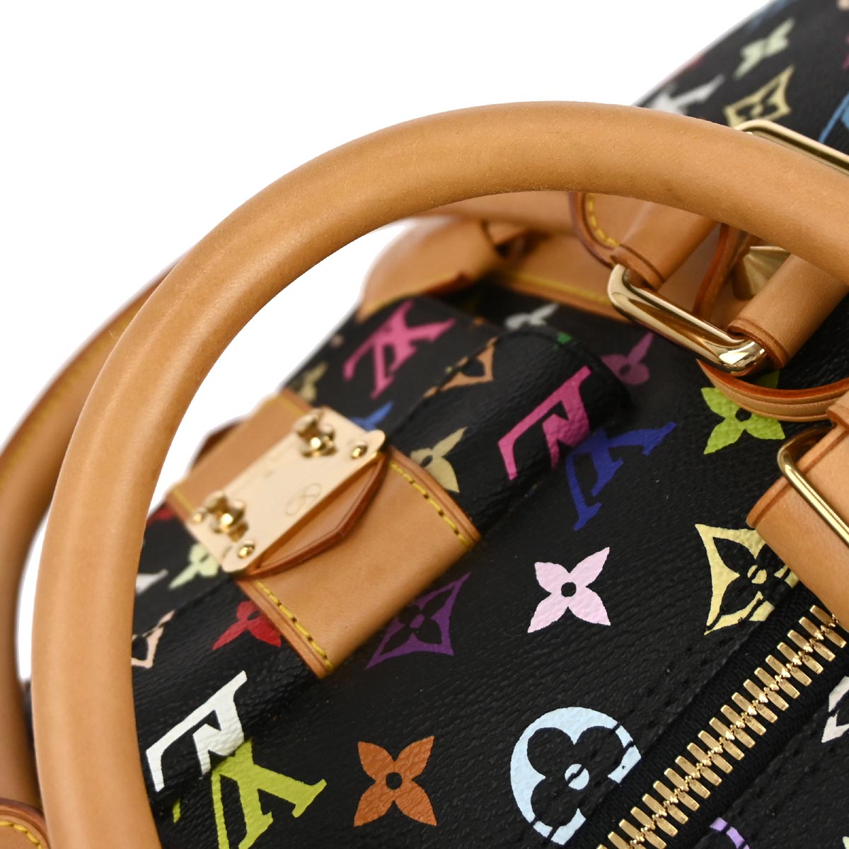 Louis Vuitton 2003 Black Monogram Multicolor Speedy 45 Handbag M92640