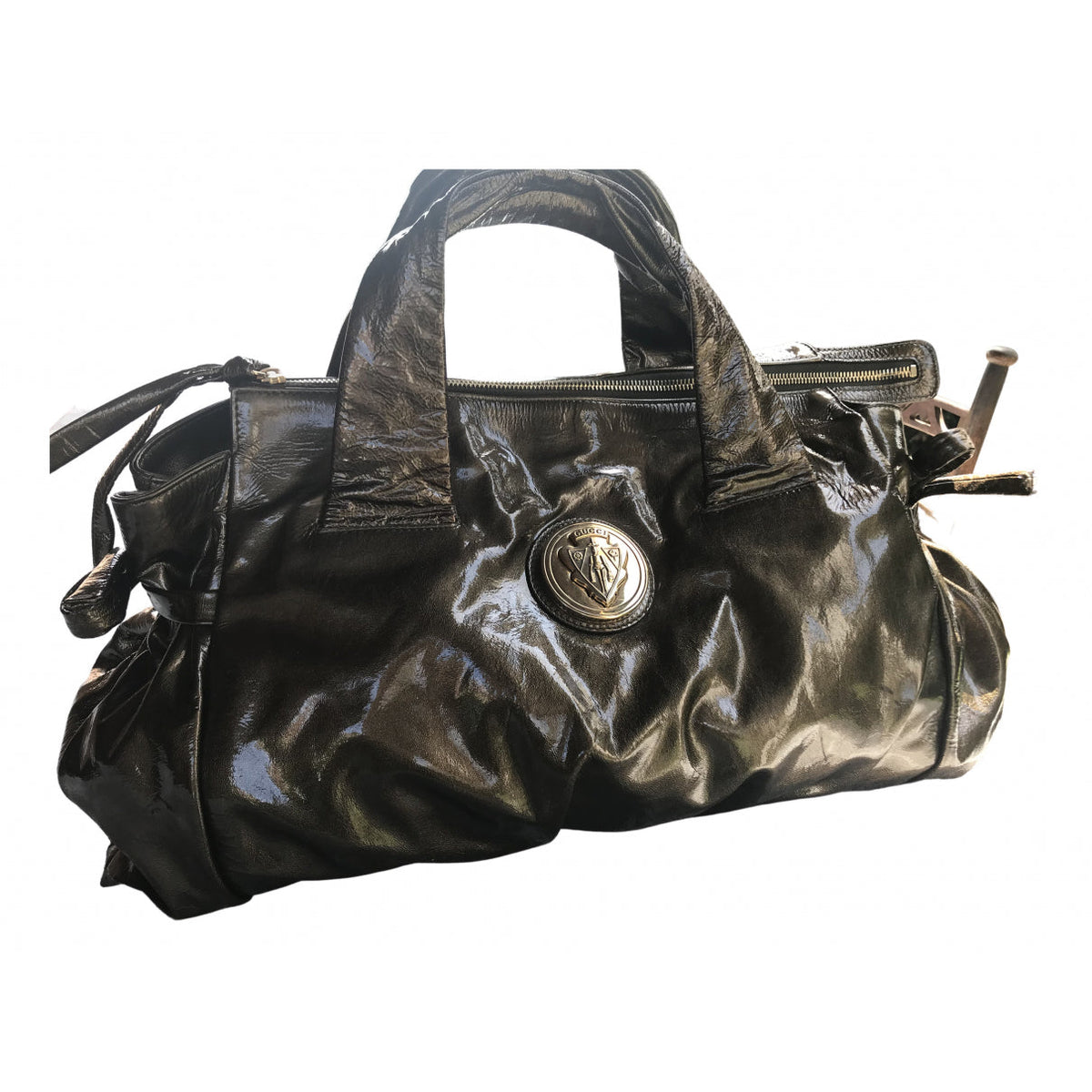 Gucci hysteria metallic patent leather handbag