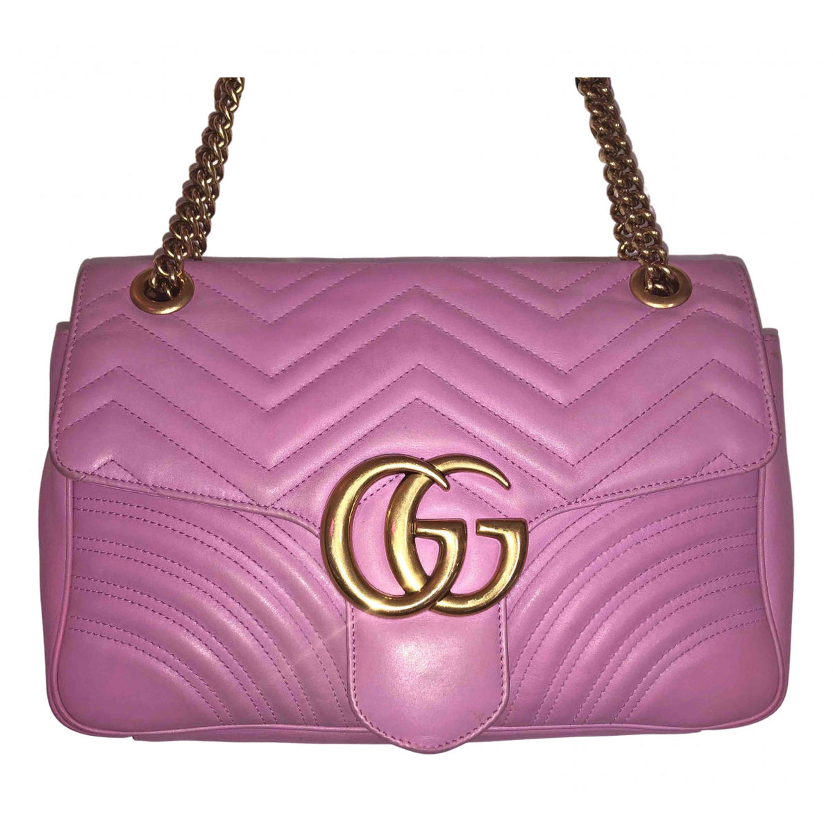 Gucci marmont pink leather handbag