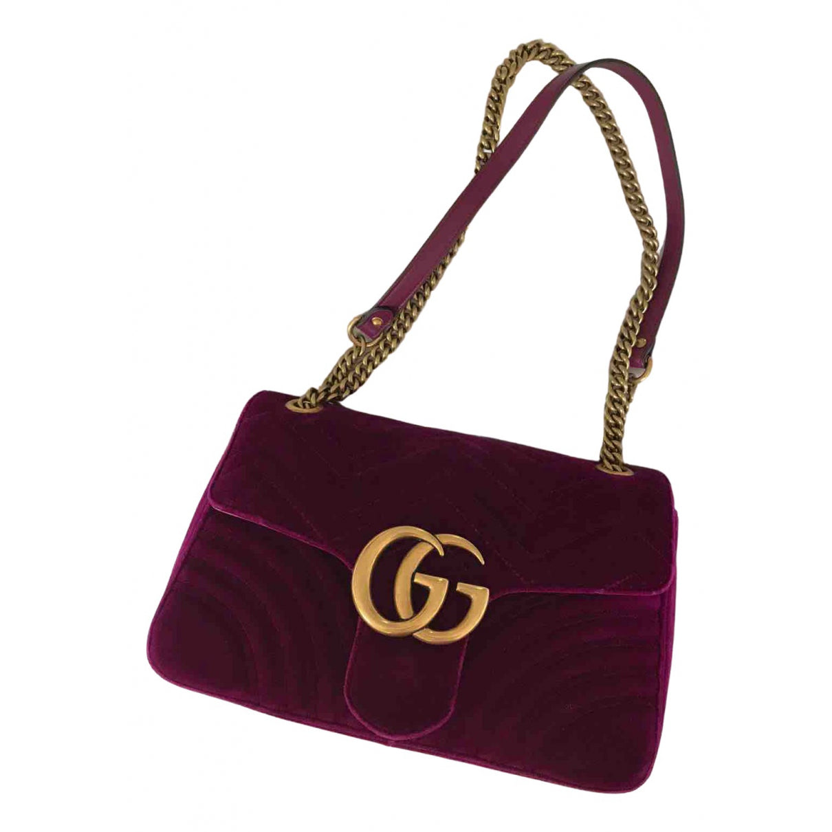 Gucci marmont purple velvet handbag