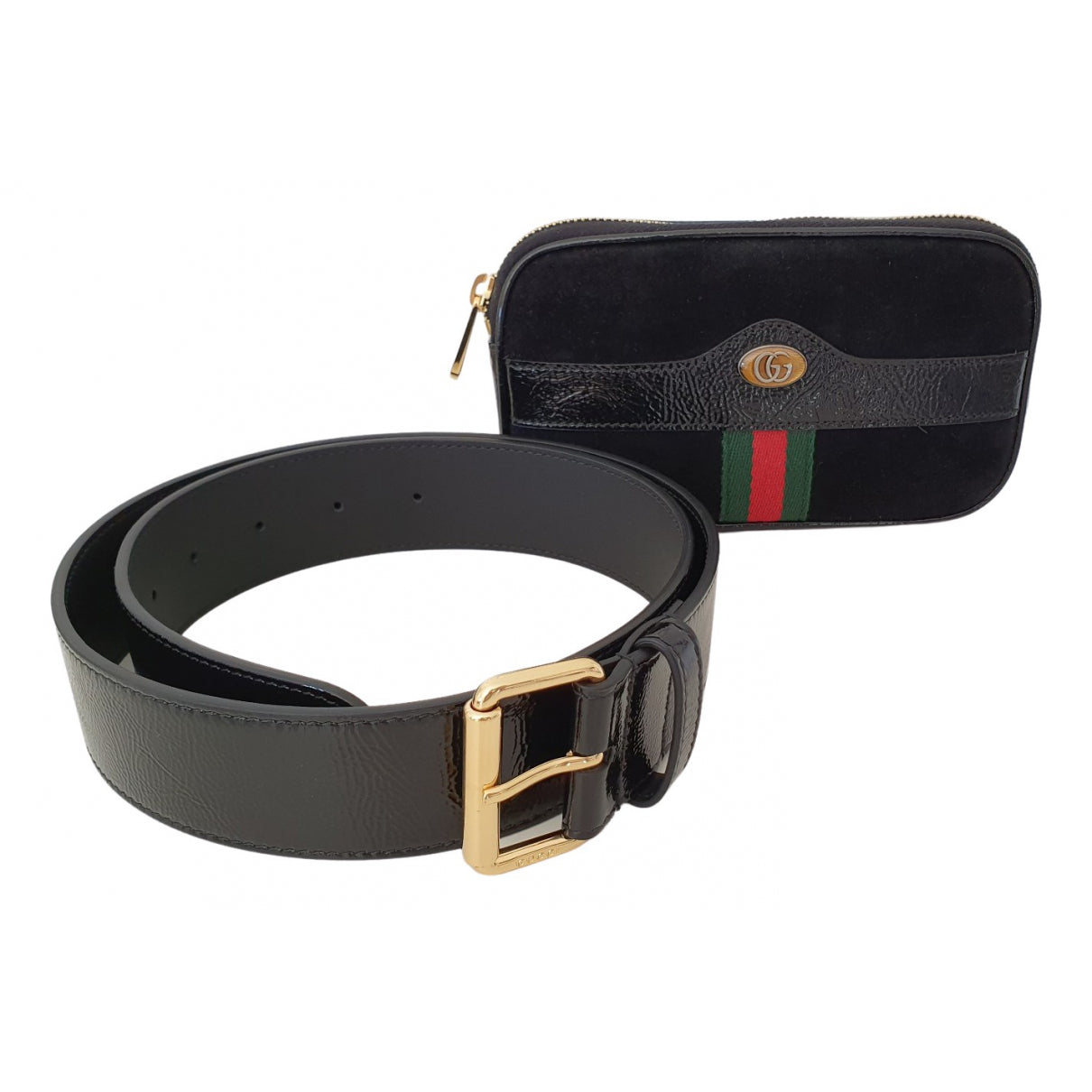 Gucci ophidia black suede clutch bag