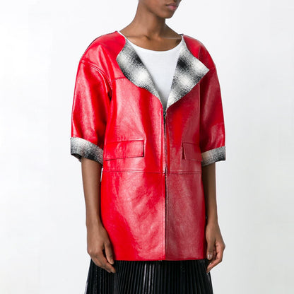 Red Leather Coat
