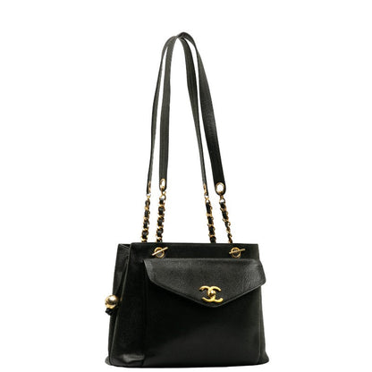 Chanel Vintage Shoulder Bag in Caviar Leather Black