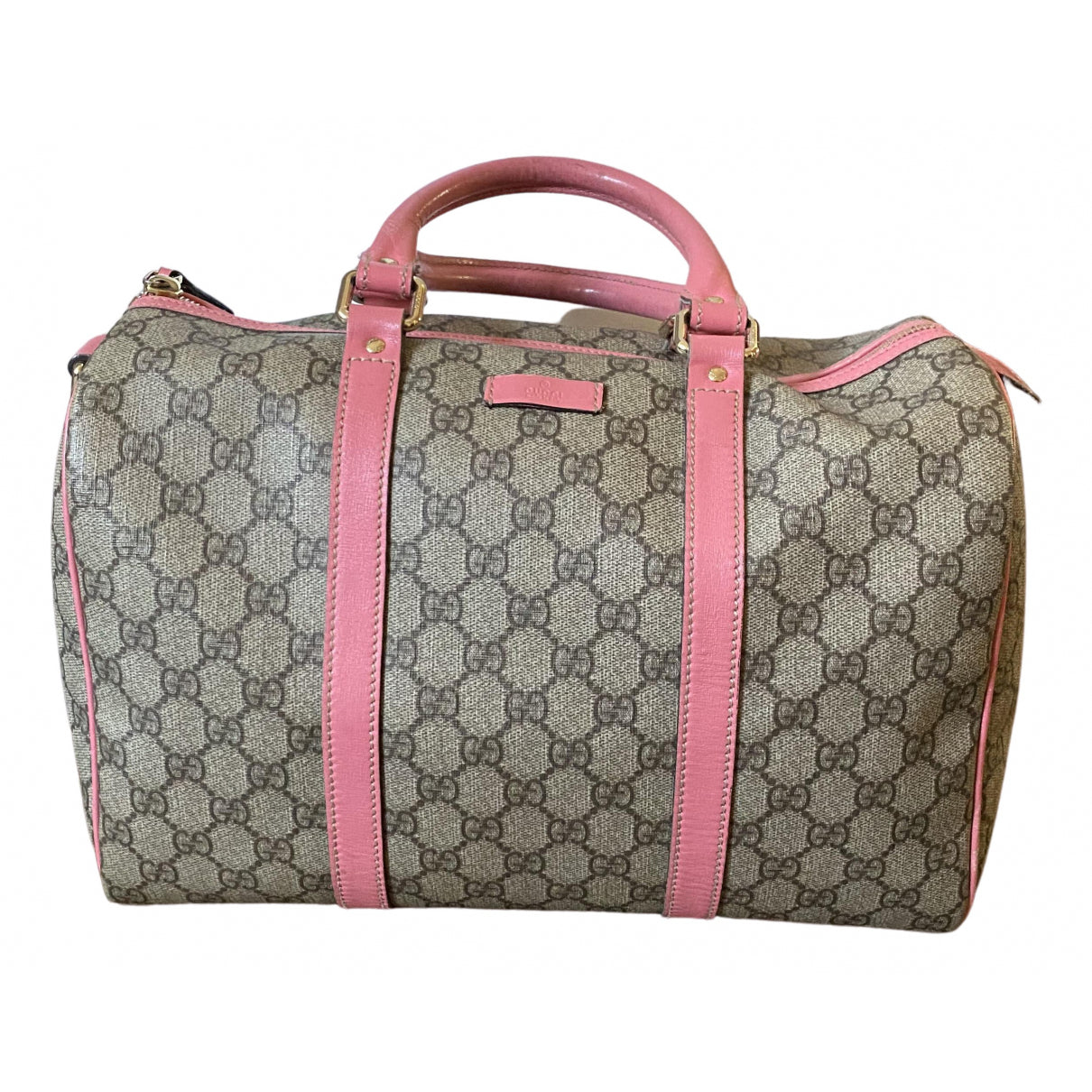 Gucci boston beige cloth handbag