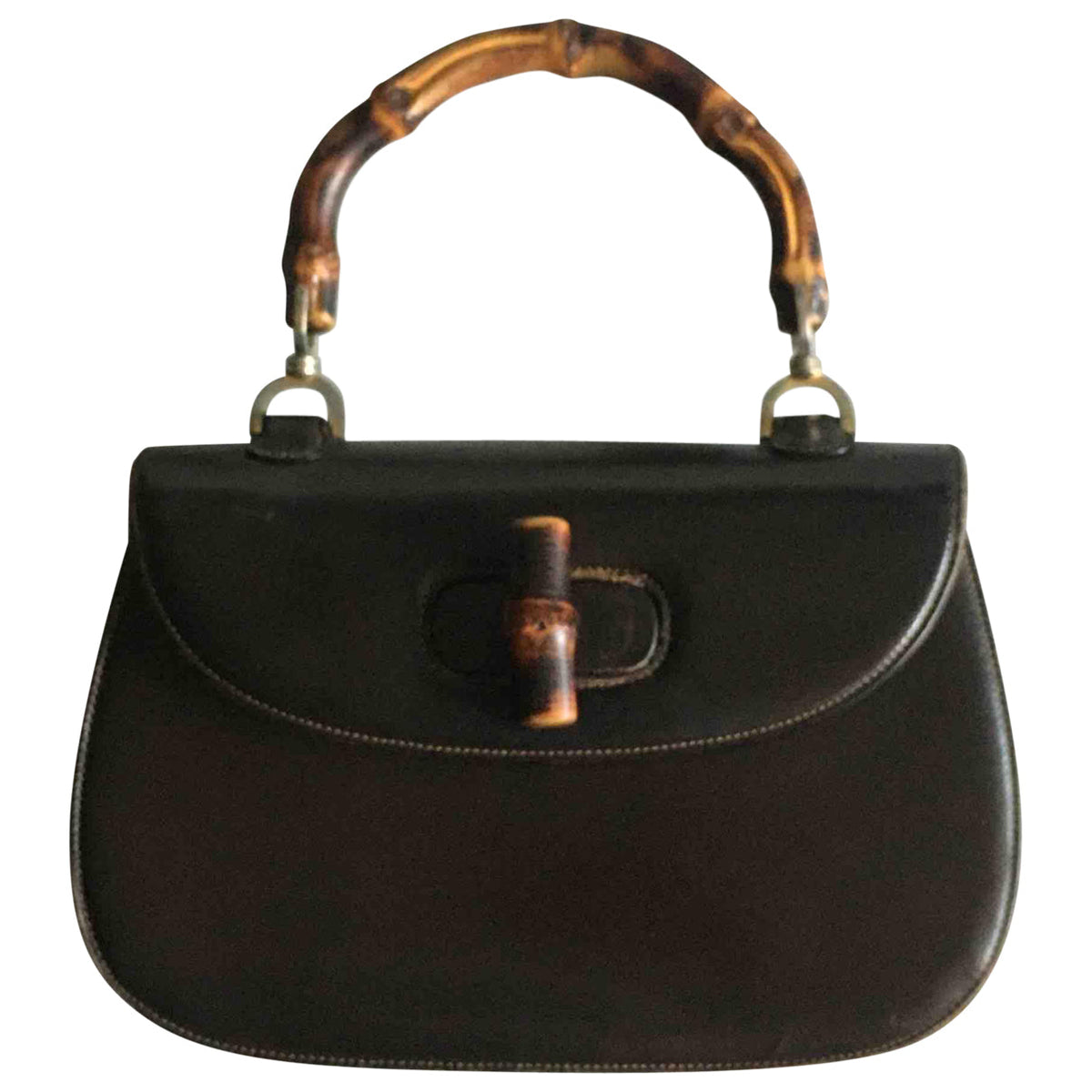 Gucci bamboo brown leather handbag