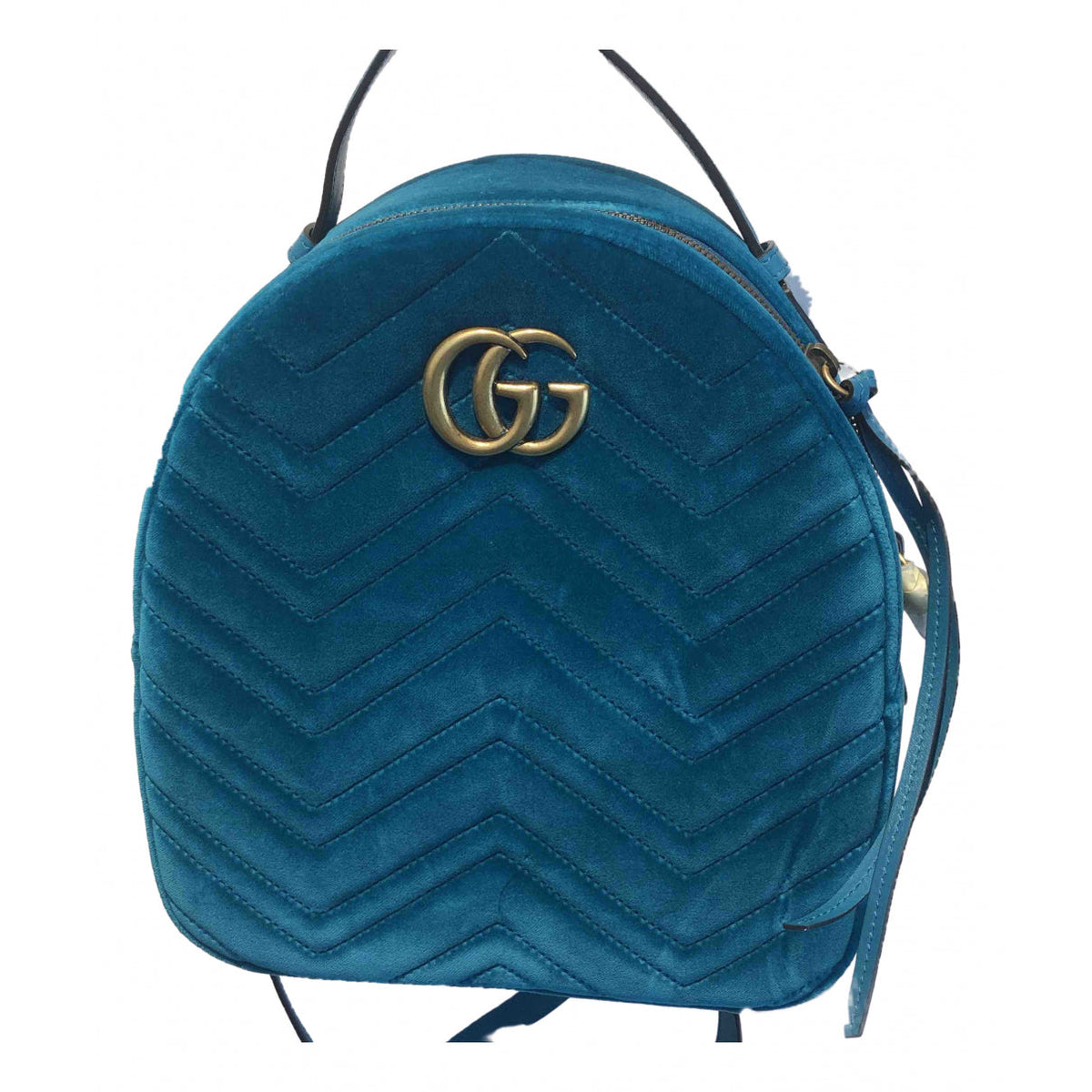 Gucci marmont blue velvet backpacks