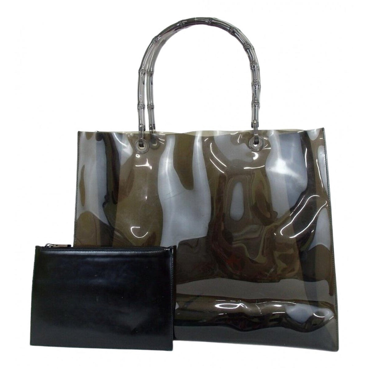 Gucci bamboo black plastic handbag