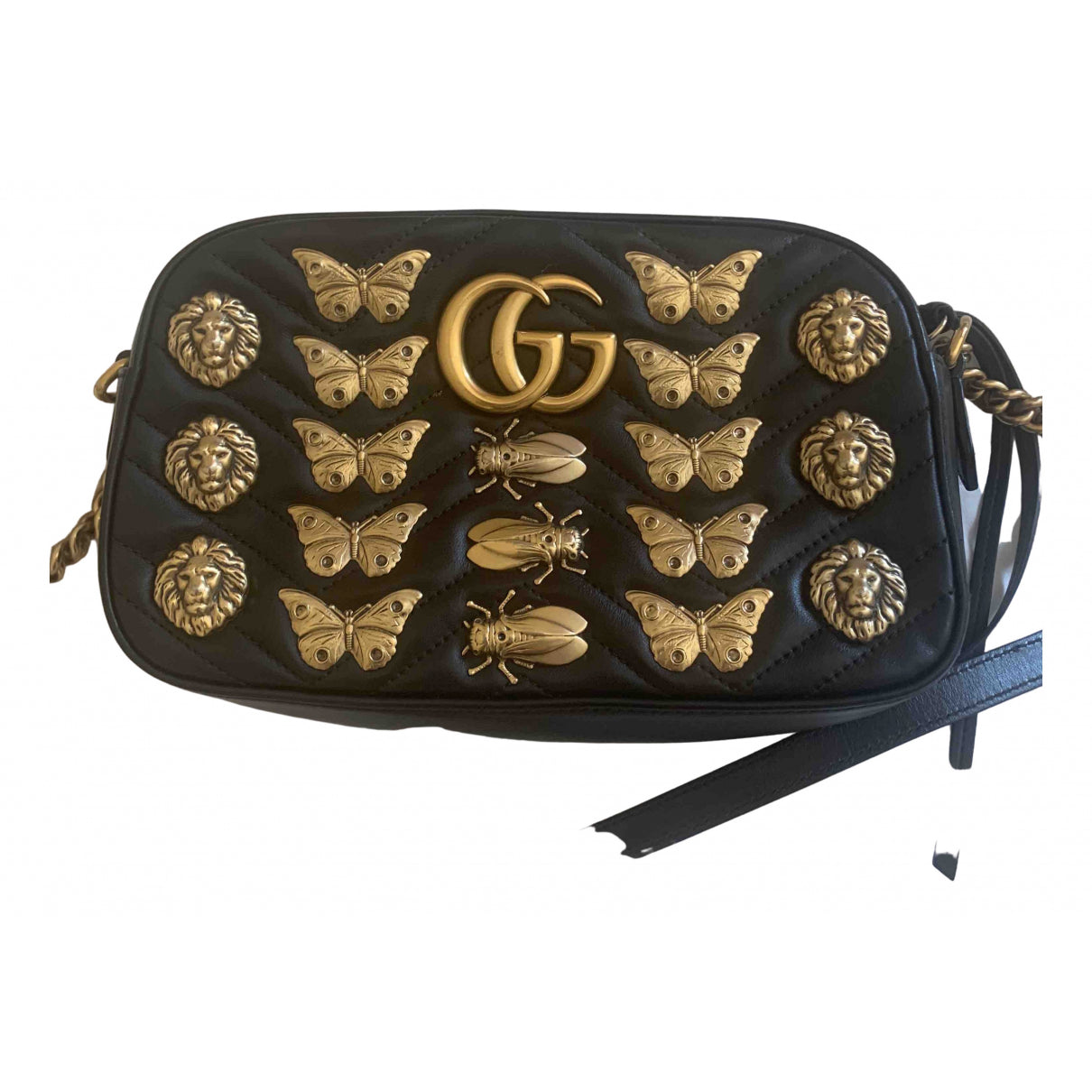 Gucci marmont black leather handbag