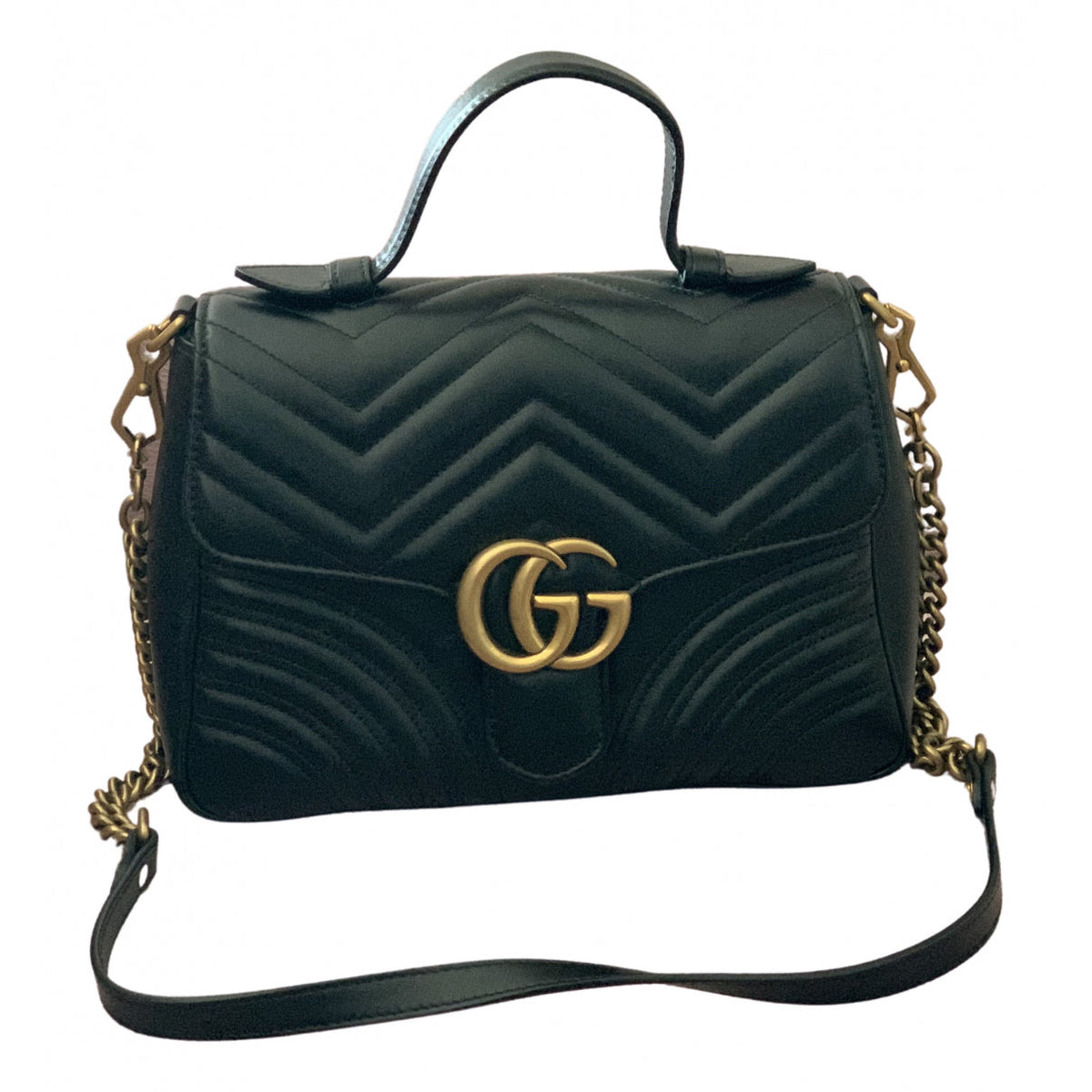 Gucci marmont black leather handbag